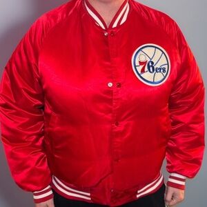 Vintage Chalk Line Size M Philadelphia 76ers Starter Style Spellout Coat 90s